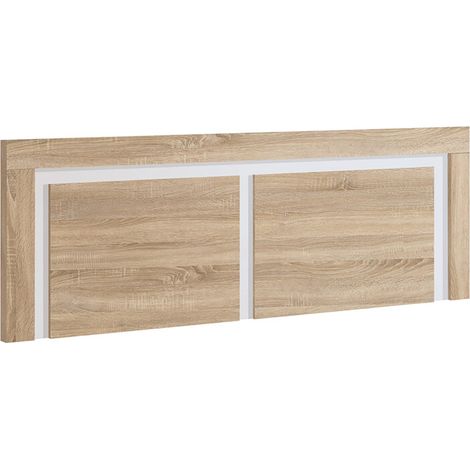Pegane – Tête de lit chêne/blanc 155 cm – Panneaux de particules mélamine – Hauteur 60 cm – Design moderne pour petits espaces (1/5)