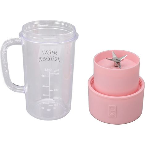Mini extracteur de jus, mixeur portable sans fil, mixeur multifonction haute capacité pour étudiants et familles, rose (1/5)