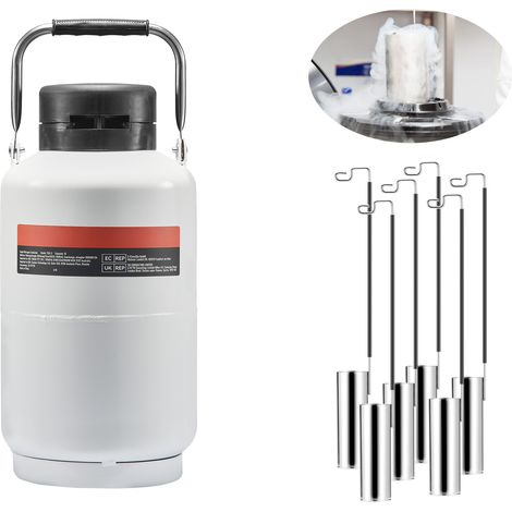 Mophorn 3-Liter-Flüssigstickstofftank, Dewargefäß aus Aluminiumlegierung mit 6 Kanistern und Tragetasche, Kryotank für Schönheit, Samenkonservierung, wissenschaftliche Verwendung