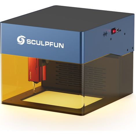 Machine de Gravure Laser 10W Professionnelle - Zone 120x120mm - Filtre à Fumée Intégré & Alarme Thermique - Connexion USB/Wi-Fi - Protection Oculaire Totale - pour Bois, Cuir, Métal (Peint) - 110-240V (1/5)