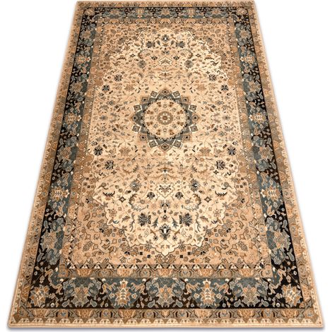 Wool carpet OMEGA Adagio Vintage, rosette cognac beige 170x235 cm