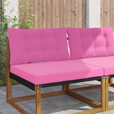 Cojín para sofá de exterior 2 pcs Rosa Poliéster
