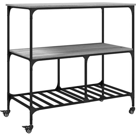Maison Exclusive - Carrito de cocina madera ingeniería gris Sonom