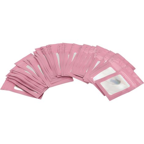 Lot de 100 sacs de congélation auto-scellants holographiques réutilisables avec trou de suspension, roses (1/5)