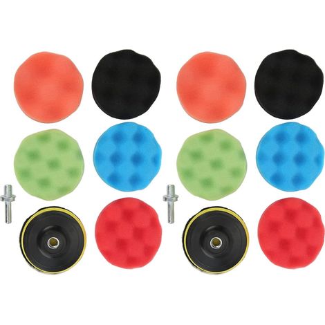 Lot De 2 éponges De Polissage, Tampon éponge 3 Pouces 5 Couleurs avec Perceuse électrique Bielle pour Voitures (1/5)
