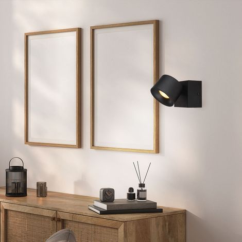 Applique murale lampe de salon 1 lampe orientable noire LED (1/5)