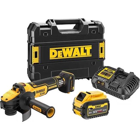 Dewalt – Meuleuse d'angle 125 mm – DCG409VST1QW – 18V sans fil avec batterie 6.0Ah – Moteur Brushless pour performance accrue – Coffret T-STAK inclus (1/5)