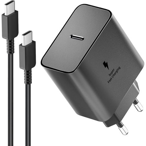 45-W-USB-C-Schnellladegerät für Samsung Galaxy S24+, S23+, S22, Note20, A54, Z Fold5 – 1 m Kabel – Lädt in 20 Minuten bis zu 45 % auf – Flip4-Crezuo