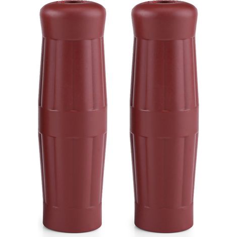 Lot de 2 Poignées de Guidon Moto Universelles 1" 7/8 Vintage Classique Marron (1/5)