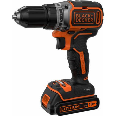 Taladro atornillador sin escobillas 18V 1 batería 1,5Ah + maletín BLACK+DECKER BL186K-QW (1/5)