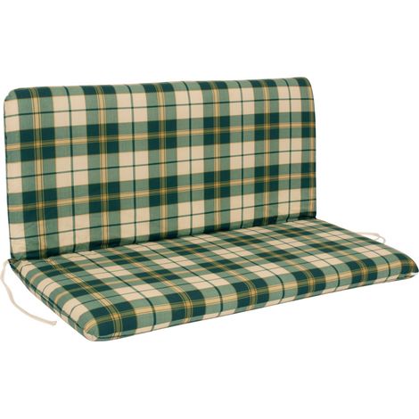 Auflage BOSTON für Bank 2-sitzer, grün/beige kariert