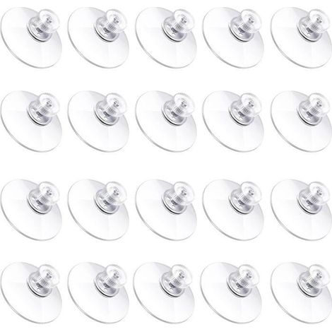 20PCS Ventouses avec Filetage en PVC, Crochets pour Suspension dans Salle de Bain, Cuisine, Fenêtre, Camping, Diamètre 30mm (1/4)