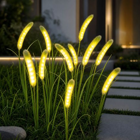 Lampe solaire queue de renard décorative LED étanche pour extérieur jardin pelouse cour 1 pièce (1/4)