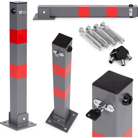 Poteau de stationnement pliable à clé, 60 cm en fer (1/5)