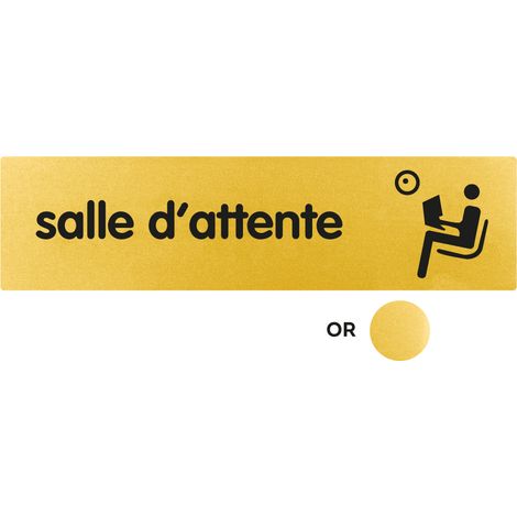 Plaque de porte Salle d'attente - Classique or 170x45mm - 4491004