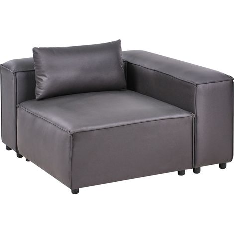 Divano angolare a 1 posto Modulo in ecopelle Nero Brande (1/5)