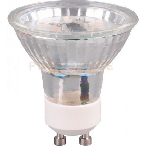 CONFEZIONE 3 LAMPADINELED ATTACCO GU10 VETRO TRASPARENTE INTENSITA' REGOLABILE CON INTERRUTTORE 5W, 400LUMEN, 3.000K 110° D.5CM H. 5,5CM