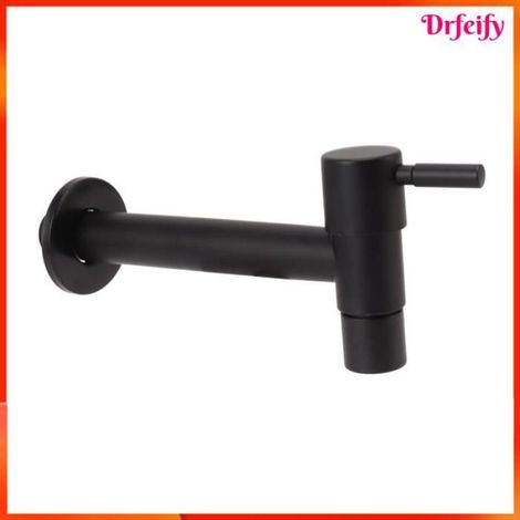 Robinet d'eau froide simple - - G1/2 - Inox 304 - Mural - Noir (1/5)