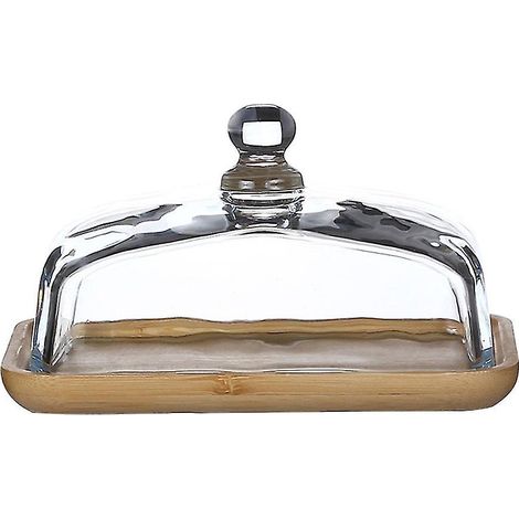 Cloche à fromage avec couvercle, cloche en verre, bocal, couvercle, petit plat à gâteau, cloche, plat à gâteau transparent, couvercle, cloche à fromage transparente (1/4)