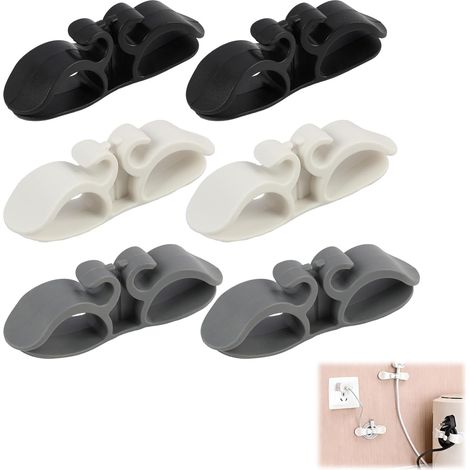 6 Pièces Organisateur Cable Autocollant, Organiseur Cordon pour Appareils de Cuisine, Enrouleur de Fil en Silicone, Clips de Rangement pour Câbles d’Alimentation de Cafetière, Mixeur, Cuiseur à Riz (1/5)