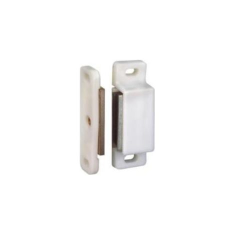 Loqueteau magnétique blanc 6kg, 46x16x15 mm, 2 pièces (1/2)