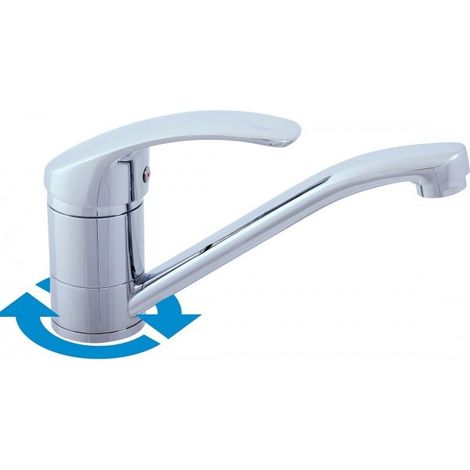 Mitigeur lavabo pivotant MISSISSIPI à long bec en laiton chromé (1/3)