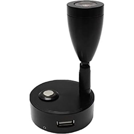 Leselampe mit Touch-Ein-/Ausschalter und USB-Anschluss. 5 V/2 A, geeignet für Wohnwagen, Wohnmobile und Boote, warmes Licht (schwarz). (1/5)