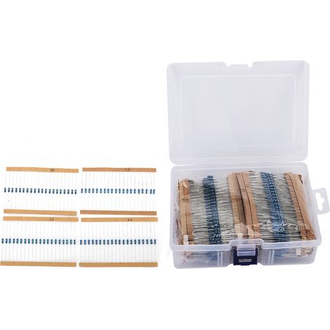 Lot de 2600 résistances 130 valeurs 1/4W 1% film métallique pour projets électroniques (1/5)