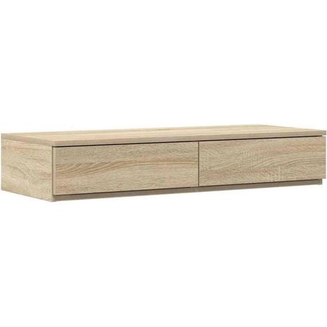 Table de chevet avec tiroir, couleur chêne Sonoma, 100 x 36,5 x 16,5 cm (1/5)