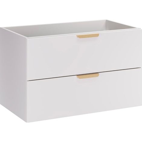 Waschtischunterschrank 80cm Oria mit 2 Schubladen, Weiß (1/5)