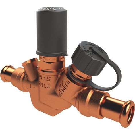 Kemper Multi-Therm automatisches Regulierventil 50-65 Grad C, Mapress DN 15/15, PN 16, Rotguss, Figur 143 22