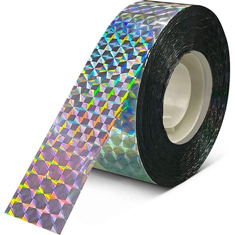Ruban anti-oiseaux holographique 4 rouleaux, 80m x 2,4cm, double face, dissuasif efficace contre pigeons, corbeaux et volatiles, ruban répulsif brillant pour jardin et balcon (1/5)