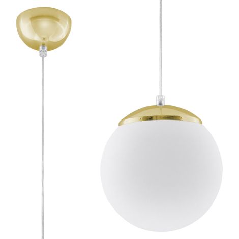 Lámparas colgantes Ugo Oro blanco acero/vidrio 1xE27  20cm Sollux (1/5)