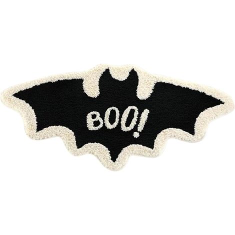 Halloween Door Mat, Gothic Halloween Decor Outdoor Bat Doormats, Absorbent Carpet Surfaced, Decorative Floor Rug Accent