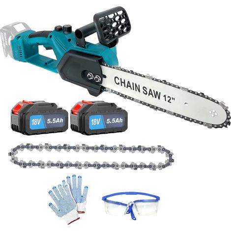 Tronçonneuse, Moteur Sans Balais, Réglage Sans Outil, avec 2 batteries, 12 pouces, deux batteries (1/2)