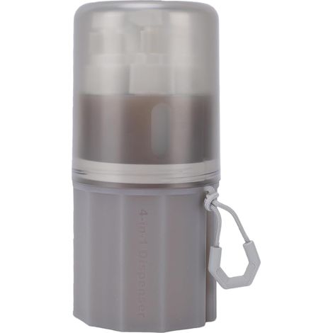 Ensemble de Bouteilles Distributrices de Voyage 4 en 1 de 55 Ml, Bouteilles à Pompe Rechargeables Approuvées par la TSA, de Toilette étanches avec étui en Silic (GREY) (1/5)