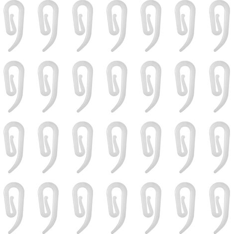 Ganci per tende, 100 pezzi di ganci per tende in plastica bianca, ganci per binari per tende, ganci per clip per tende per finestre, tende per porte e tende da doccia