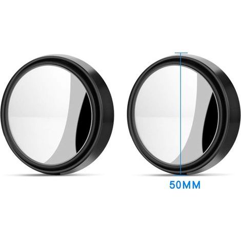 2 PCS Rotation à 360°Rétroviseurs Extérieur d'Angle Mort-HD Grand Angle avec Auto-adhésif 3M Rétroviseurs Réglable Blind Spot Mirror(noir) (1/5)