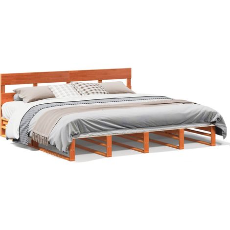Maison Exclusive - Massivholzbett ohne Matratze Wachsbraun 180x20 (1/5)
