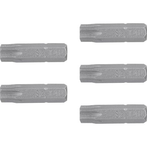 Puntas Torx T40 para destornillador - 25 mm - 5 puntas