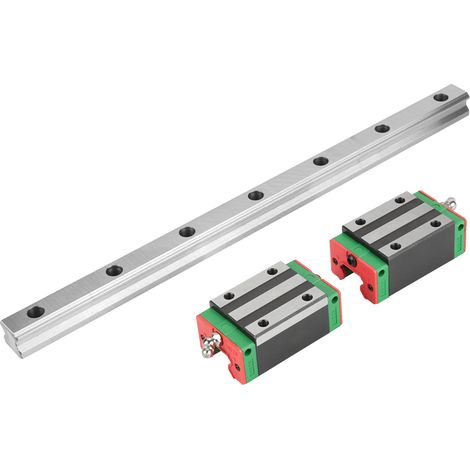 Chariot de guidage linéaire HGR20 400 mm pour fraiseuse CNC avec 2 blocs de rails (1/5)