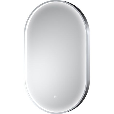 Hudson Reed Columba Chrome Inset Framed LED Touch Sensor Bathroom Mirror 800mm H x 500mm W (1/3)