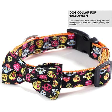 Collar para perro de Halloween, collar para mascota de Halloween, 1 unidad, material de tela. (1/5)