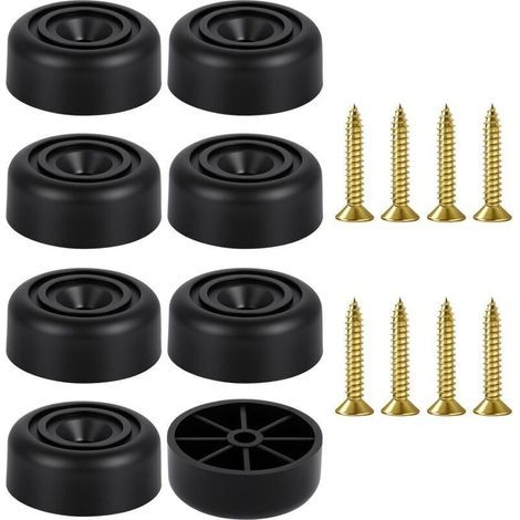 8PCS Pieds de Meubles Ronds à Visser, 3313mm Pieds D'armoire en Plastique, pieds de Meubles Ronds en Plastique avec Vis, Pied De Meuble Noir Antidérapants, Pour Armoire, Canapé, Chaise, Table (1/5)