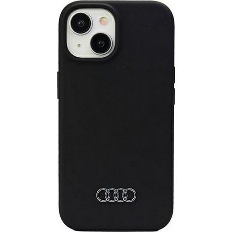 Coque en silicone Audi pour iPhone 15 Plus / 14 Plus 6,7 pouces, noire, rigide, AU-LSRIP15M-Q3/D1-BK