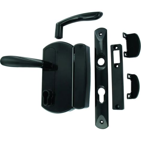KIT SERRURE PORTAIL PORTILLON NOIR