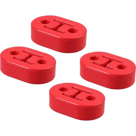 CSPARKV - 4 soportes universales de goma para escape de coche, resistentes, amortiguadores, con 2 orificios, para la mayoría de coches, camiones y furgonetas.