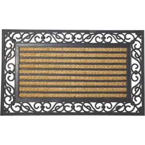 1PZ ZERBINO STEEL GOMMA E COCCO INTARSIATO NATURAL - cm.45x75