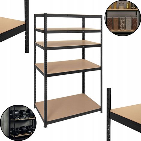 Estantería PAKO Warehouse negra, 180x100x60 cm, 5 estantes, 1000 kg. (1/5)