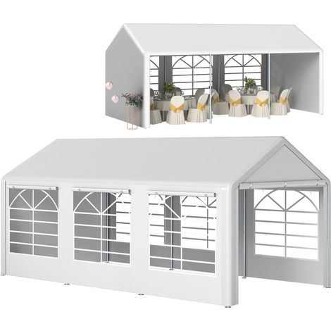 Tente Barnum Leofric Réception Événementielle 6x3m Acier Galvanisé Blanc 170g/m² (1/5)